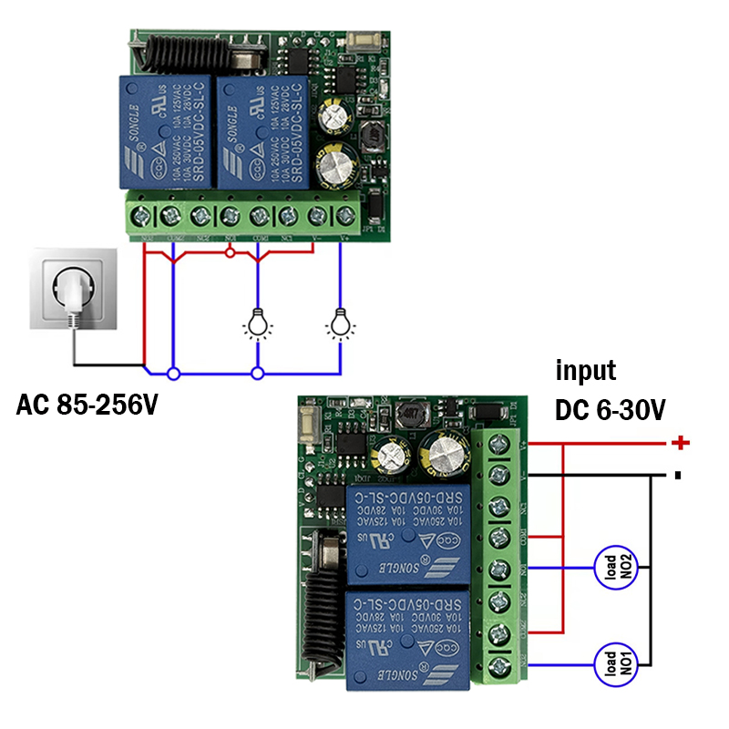DC 9V 12V 24V AC 85-250V 2CH R - 433Mhz Receiver Module reseña y precio