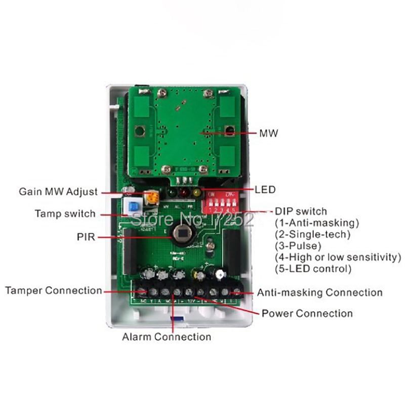 1/3pcs Wired Indoor PIR Microw - Motion Sensor Pir Wired reseña y precio