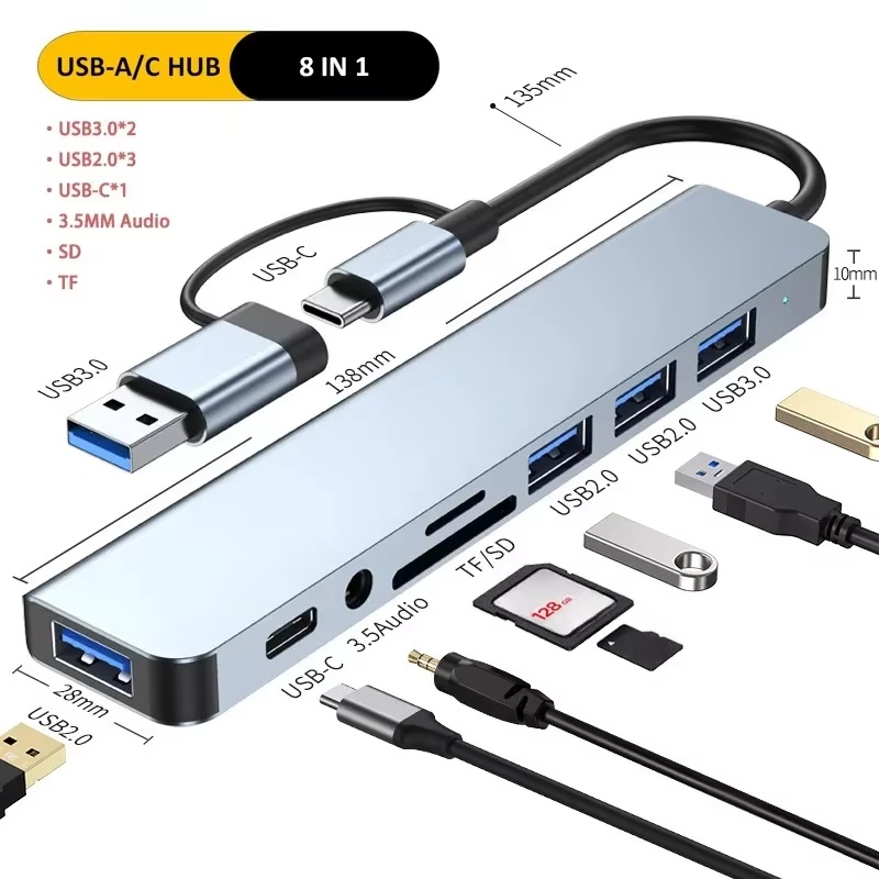 Type C Hub USB Splitter 8 In 1 - Home Assistant Sd reseña y precio