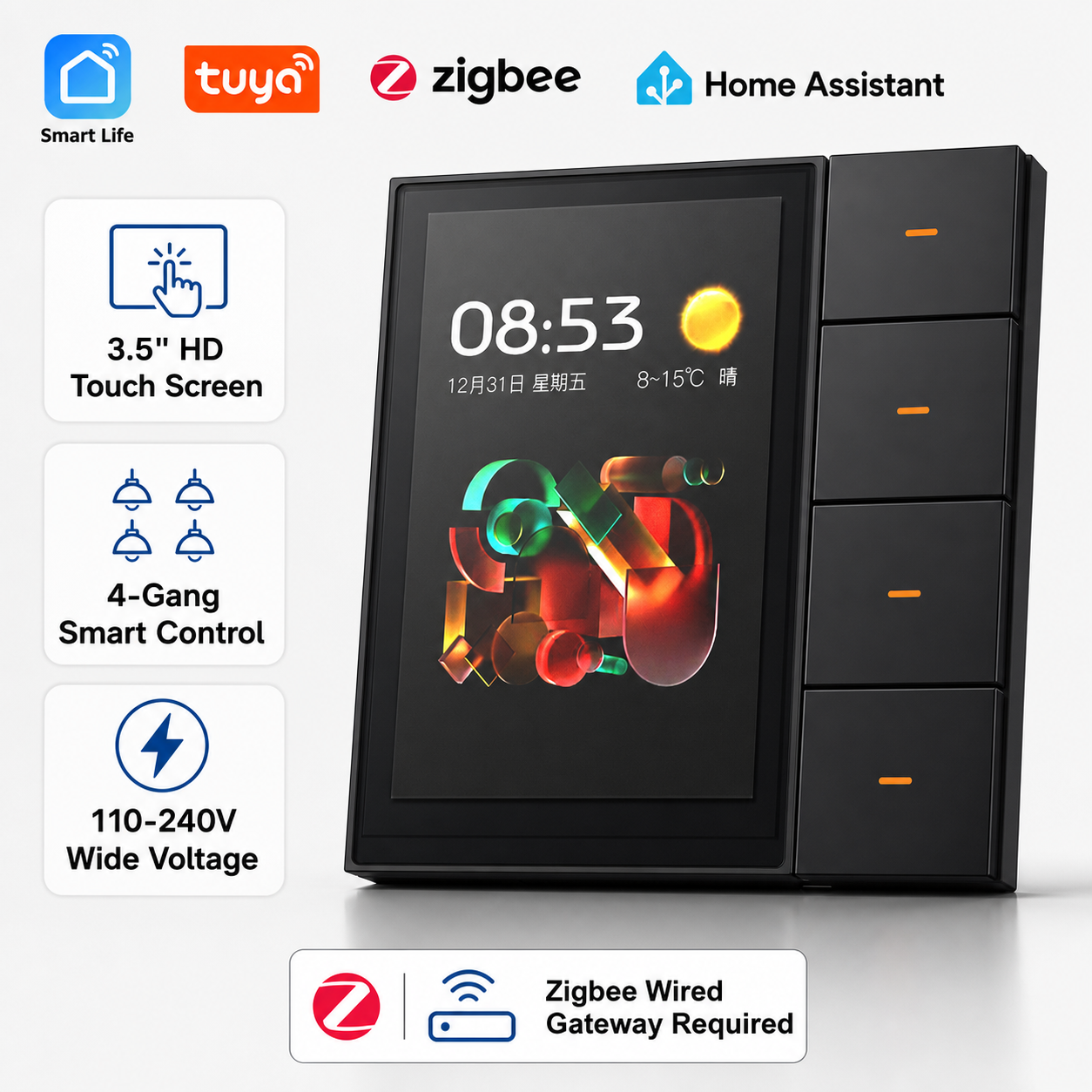 F3-pro Tuya Smart Panel ZigBee - Home Automation Ideas reseña y precio