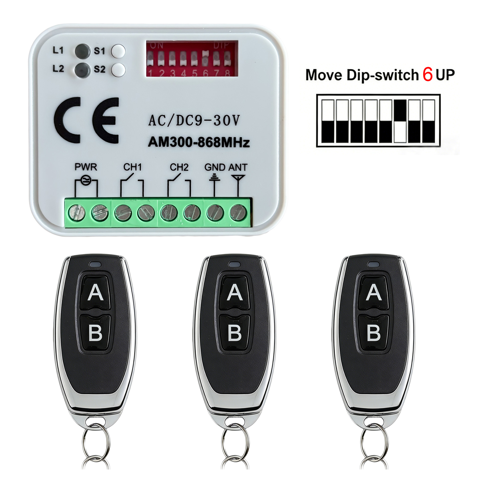 Garage Door Receiver 433MHz 30 - 433Mhz Receiver Module reseña y precio