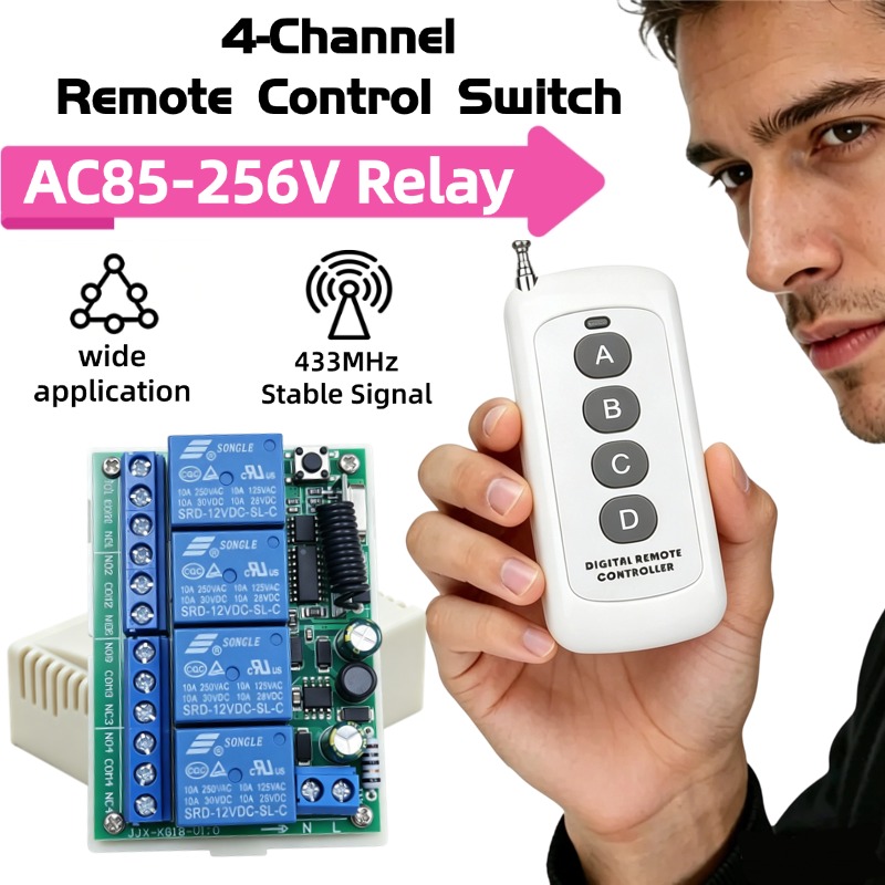 433 MHz AC 110V 220V 4CH RF Re - 433Mhz Receiver Module reseña y precio
