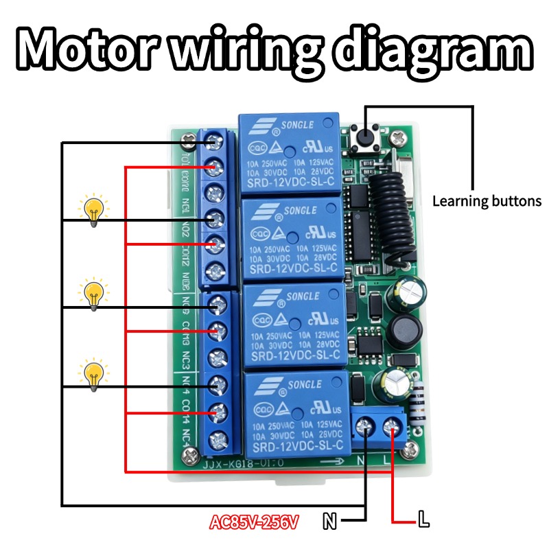 433 MHz AC 110V 220V 4CH RF Re - 433Mhz Receiver Module reseña y precio