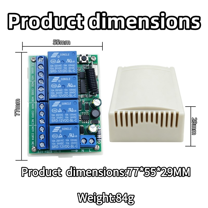 433 MHz AC 110V 220V 4CH RF Re - 433Mhz Receiver Module reseña y precio