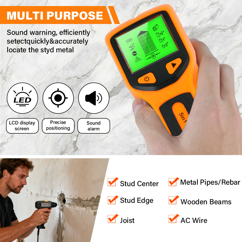 Wall Stud Detector 5 in 1 Hand - Water Leak Detector Wired reseña y precio