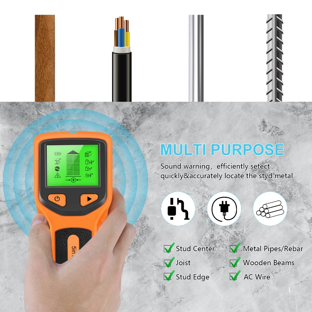 5 in 1 Digital Stud Detector H - Water Leak Detector Wired reseña y precio