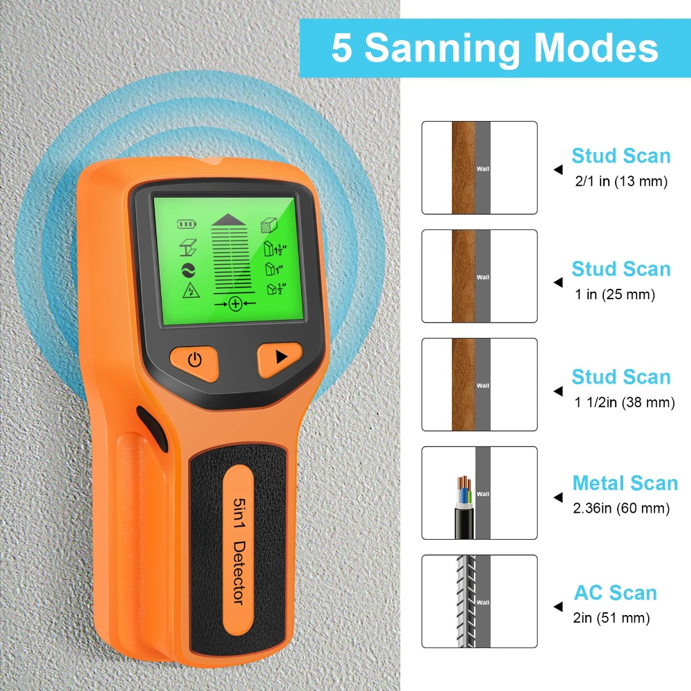 5 in 1 Digital Stud Detector H - Water Leak Detector Wired reseña y precio