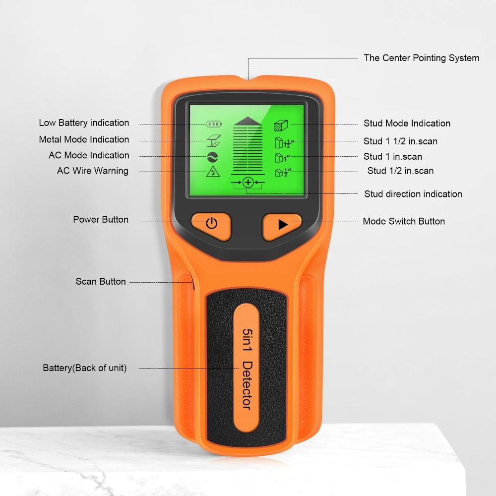5 in 1 Digital Stud Detector H - Water Leak Detector Wired reseña y precio