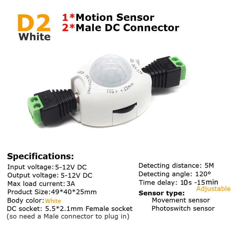 PIR Motion Sensor Switch 12V D - Motion Sensor Pir Wired reseña y precio