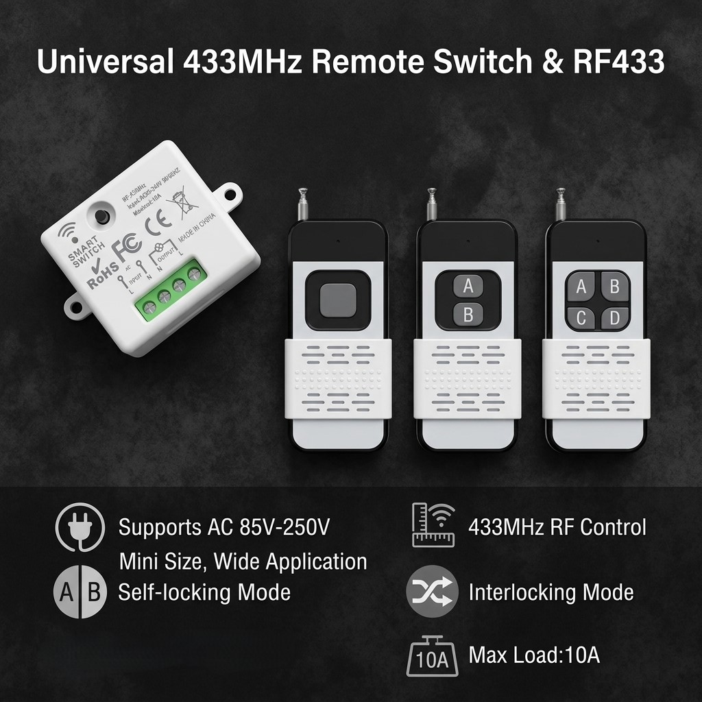 220V 1CH Wireless Remote Contr - 433Mhz Receiver Module reseña y precio