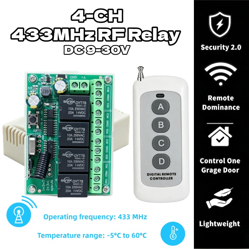 Universal Wireless Remote Cont - 433Mhz Receiver Module reseña y precio