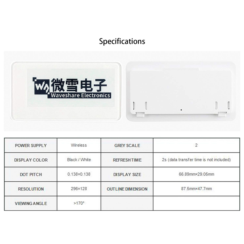 Waveshare 2.9 Inch Wireless NF - Display Epaper 2.9 reseña y precio